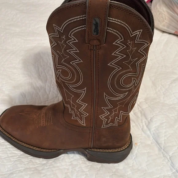 Durango Rebel Men's Brown Western Boots with White Stitching - Picture 11 of 12